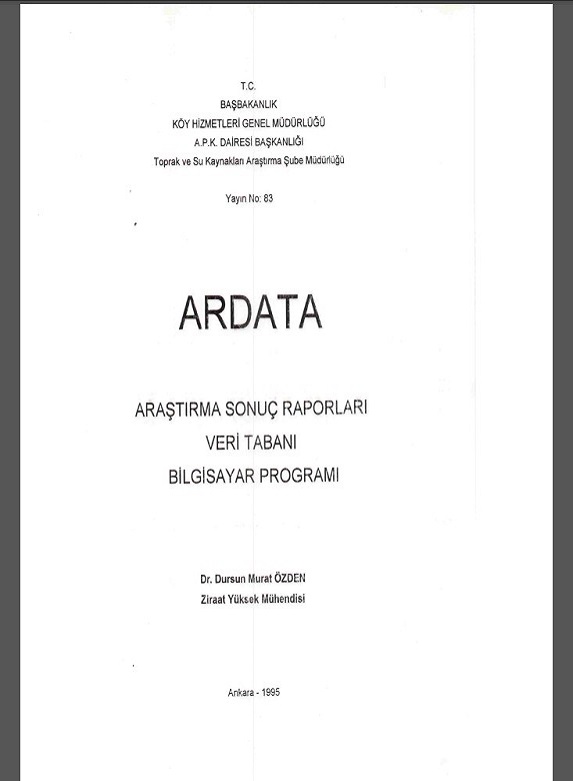ARDATA - Araştırma Sonuç Raporları Veri Tabanı Programı