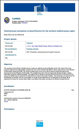 Clearing House Mechanism on Desertification for the Northern Mediterranean Region