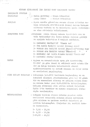 Nitrat Kirlenmesi İle İlgili Test Çalışması Raporu