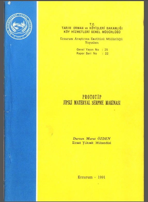 Prototip Jipsli Materyal Serpme Makinası