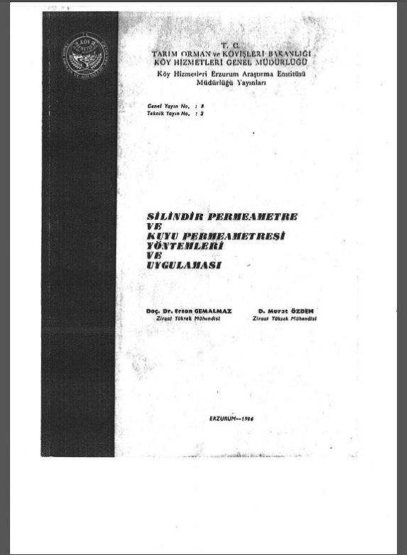 Silindir Permeametre ve Kuyu Permeametresi Yöntemleri ve Uygulaması