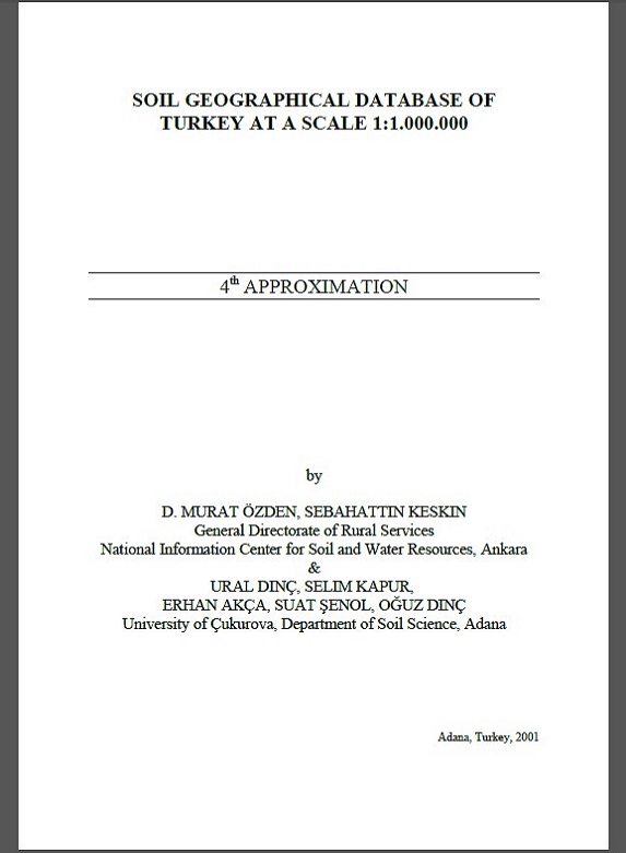 Soil Geographical Database of Turkey at a Scale 1:1.000.000